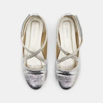 Ballerine croisée irisé gris fille