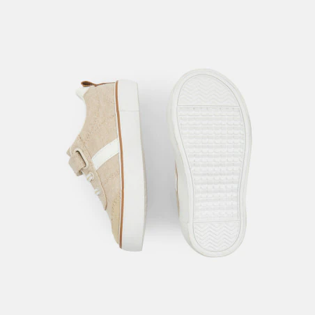 Basket basse toile beige bébé garçon