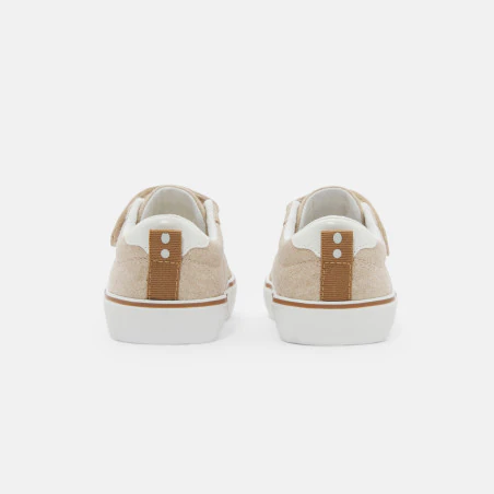 Basket basse toile beige bébé garçon