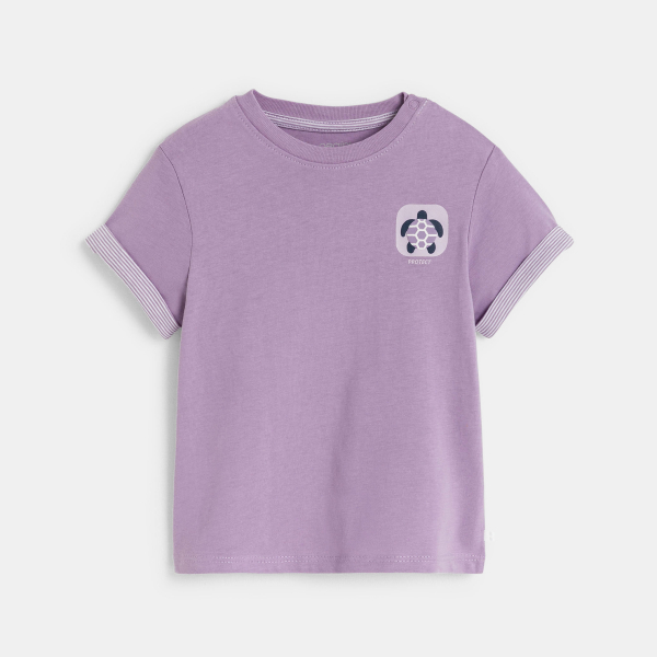Baby boy's violet motif T-shirt