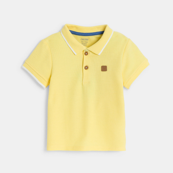 Polo maille piquée jaune bébé garçon