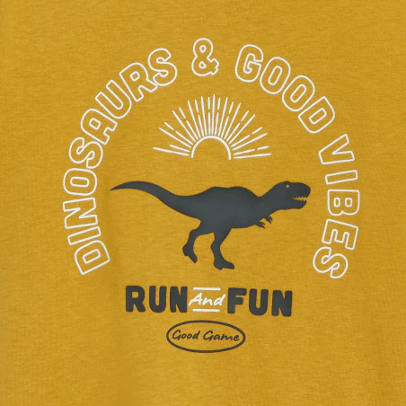 T-shirt manches courtes à message jaune curry Garçon