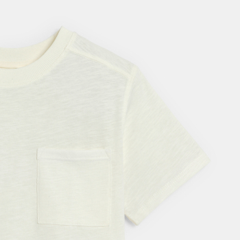 T-shirt manches courtes uni blanc Garçon