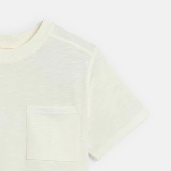 T-shirt manches courtes uni blanc Garçon