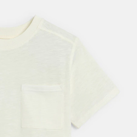 Boy's plain white short-sleeve T-shirt