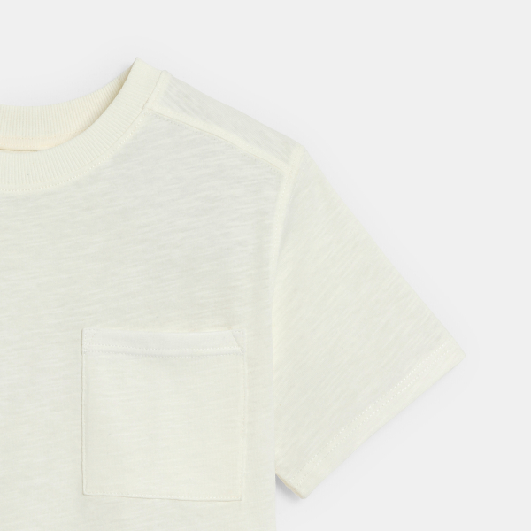 T-shirt manches courtes uni blanc Garçon