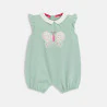 Baby girl's green floral butterfly romper.