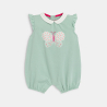 Combi courte papillon fleuri vert bébé fille