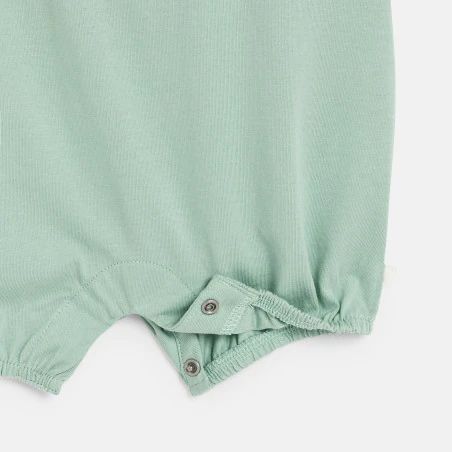 Baby girl's green floral butterfly romper.