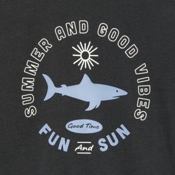 Boy's brown slogan T-shirt with short sleeves