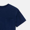 Boy's navy blue plain short-sleeve T-shirt