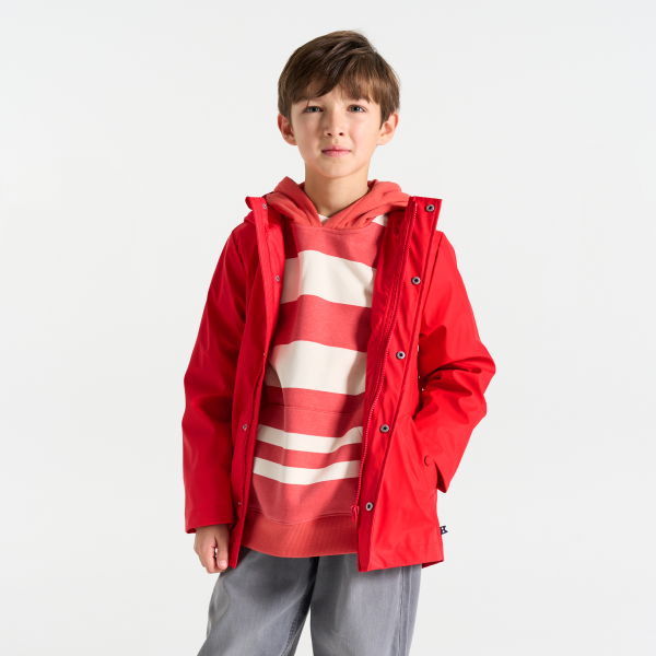 Boy's red raincoat