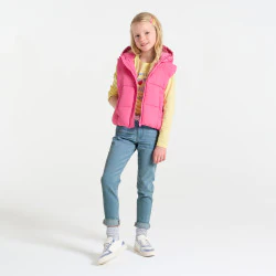 Girl's blue belted skinny jeans