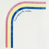 T-shirt manches courtes arc-en-ciel blanc Fille