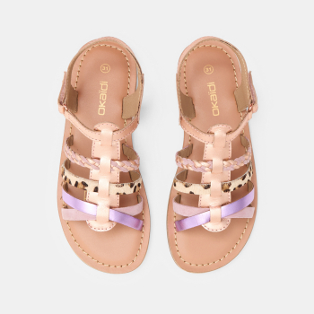 Girl's pink shiny strappy sandal