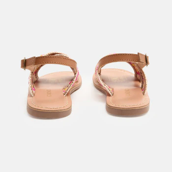 Girl's pink crochet strappy sandal
