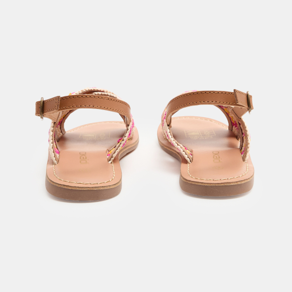 Girl's pink crochet strappy sandal