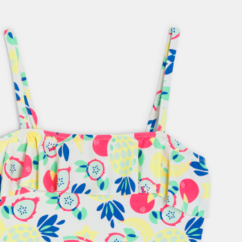 Girl's white striped bikini