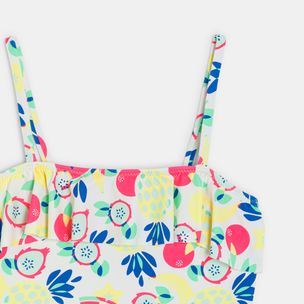 Girl's white striped bikini