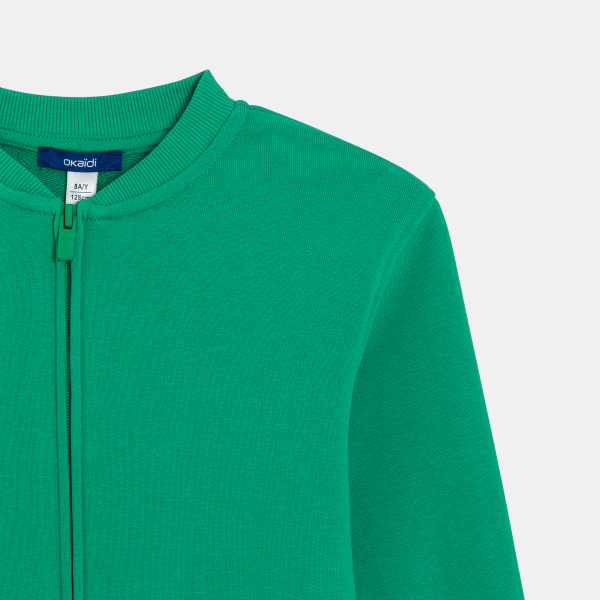 Sweat-shirt teddy en molleton uni vert Garçon