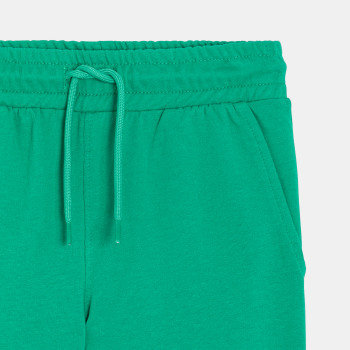 Boy's plain green lightweight fleece joggers