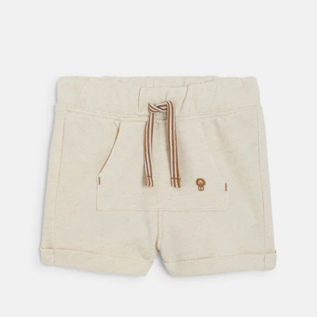 Baby boy's beige fleece shorts