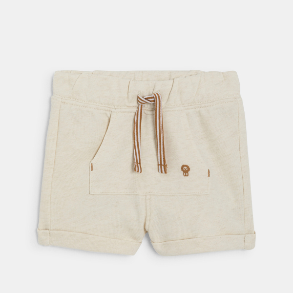 Short molleton beige bébé garçon