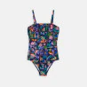 Maillot de bain imprimé 1 pièce noir Fille