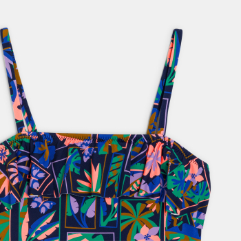 Maillot de bain imprimé 1 pièce noir Fille