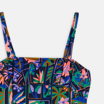 Maillot de bain imprimé 1 pièce noir Fille