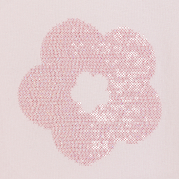 T-shirt manches courtes motif sequins rose pastel Fille