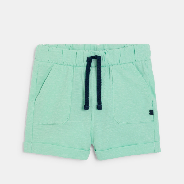 Short en maille légère vert bébé garçon