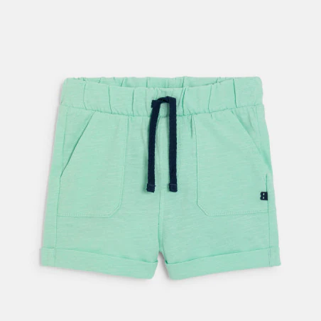 Short en maille légère vert bébé garçon