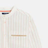 Chemise col Mao rayée blanc Garçon