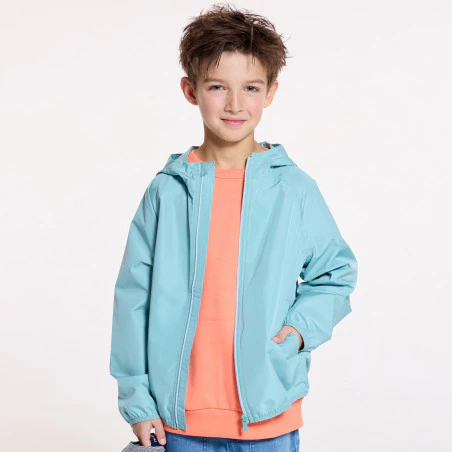 Blouson coupe-vent imperméable vert Garçon