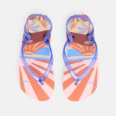 Girl's multicoloured flip-flops