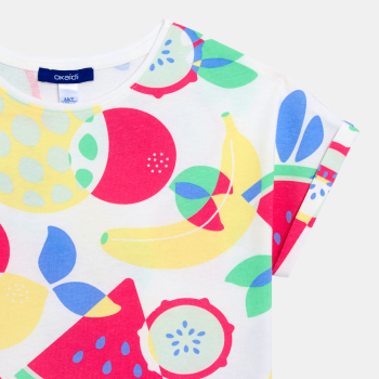 Girl's multicoloured printed T-shirt