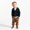 Baby boy's blue knitted cardigan