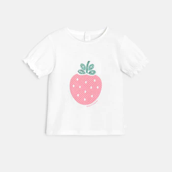 Baby girl's white sequinned T-shirt