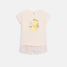 Girl's pastel pink jersey 2-piece shortie pyjamas