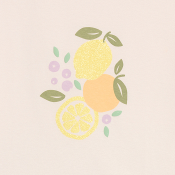 Pyjama-short 2 pièces en jersey rose pastel Fille