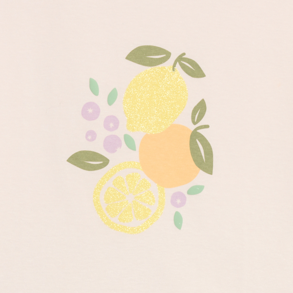 Pyjama-short 2 pièces en jersey rose pastel Fille