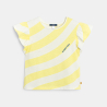 Girl's yellow striped short-sleeve T-shirt