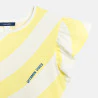 Girl's yellow striped short-sleeve T-shirt