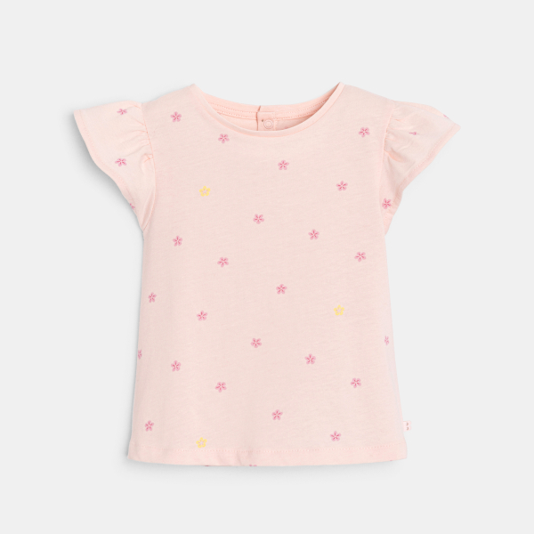 Baby girl's pink floral print T-shirt