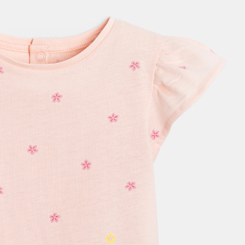 Baby girl's pink floral print T-shirt