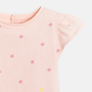 T-shirt impression fleurs rose bébé fille