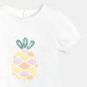 T-shirt sequins blanc bébé fille