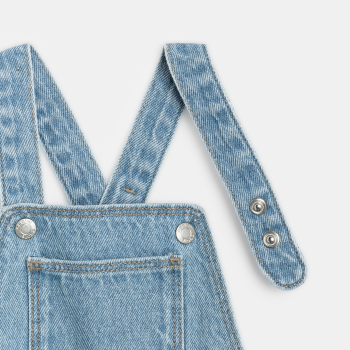 Baby girl blue denim short dungarees