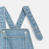 Salopette courte jean bleu denim bébé fille